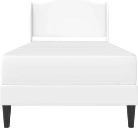 vidaXL Σκελετός Κρεβατιού με κεφαλάρι Λευκό 90 x 190 cm Τεχνητό Δέρμα