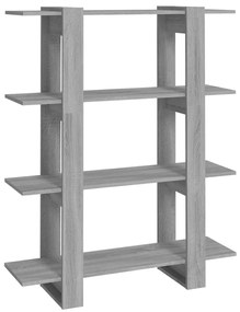 vidaXL Βιβλιοθήκη/Διαχωριστικό Χώρου Γκρι Sonoma 100 x 30 x 123,5 εκ.