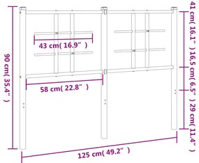 vidaXL Κεφαλάρι Μαύρο 120 εκ. Μεταλλικό