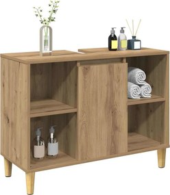 vidaXL Ντουλάπι Μπάνιου Αρτισιανή Δρυς 80 x 33 x 60 εκ. Επεξεργ. Ξύλο