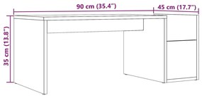 Τραπεζάκι Σαλονιού Παλαιό Ξύλο 90 x 45 x 35 εκ. Επεξ. Ξύλο - Καφέ