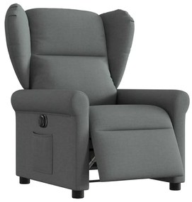 Πολυθρόνα Ανακλινόμενη Ηλεκτρική Σκούρο Γκρι Υφασμάτινη