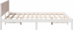 vidaXL Σκελετός Κρεβατιού Λευκό 140 x 200 cm Μασίφ ξύλο πεύκου