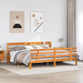 vidaXL Πλαίσιο Κρεβατιού με Κεφαλάρι 180x200 εκ Μασίφ Ξύλο Πεύκου