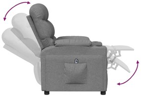 vidaXL Πολυθρόνα Ανακλινόμενη Ηλεκτρική Ανοιχτό Γκρι Υφασμάτινη