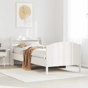 vidaXL Σκελετός Κρεβ. Χωρίς Στρώμα Λευκό 75x190 εκ Μασίφ Πεύκο
