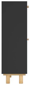 Παπουτσοθήκη Μαύρη 52x25x80 εκ Επεξεργασμένο Ξύλο&amp;Φυσικό Ρατάν - Μαύρο