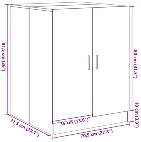 Ντουλάπι Πλυντηρίου Sonoma Δρυς 70,5 x 71,5 x 91,5 εκ.