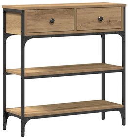 vidaXL Τραπέζι Κονσόλας με συρτάρι artisan δρυς 72.5 x 25 x 75 εκ
