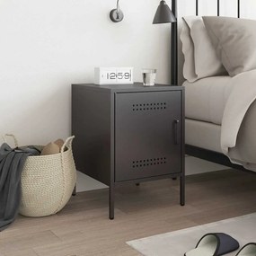 VidaXL Κομοδίνο Μαύρο 36x39x50,5 εκ. από Χάλυβα