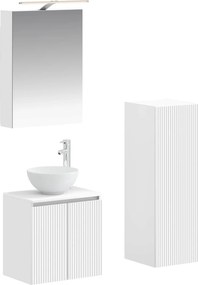 vidaXL Σετ Επίπλων Μπάνιου 4 pcs Λευκό Επεξεργασμένο Ξύλο και Γυαλί