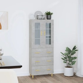 vidaXL Ντουλάπι Γκρι Σκυροδέματος 69,5x34x180 εκ. Επεξεργασμένο Ξύλο