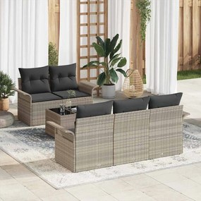 vidaXL Σετ Καναπέ Κήπου με μαξιλάρι 6 pcs Ανοιχτό γκρι 55 x 55 x 37 εκ