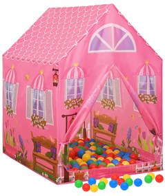 vidaXL Παιδική Σκηνή Ροζ 69 x 94 x 104 εκ.