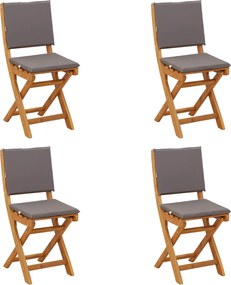 vidaXL Καρέκλες εξωτερικής βεράντας 4 pcs Σκούρο Γκρι