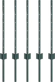 vidaXL Στύλος Περιφράξεων 5 pcs Πράσινο 100 cm Ατσάλι