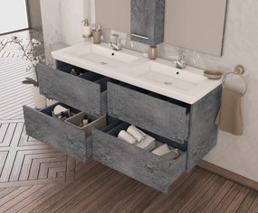 Drop Luxus 120 Granite - Βάση Επίπλου Με Διπλό Νιπτήρα (120x44)