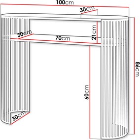 Κονσόλα Fikoli-Μαύρο Μάρμαρο - Μαύρο