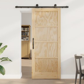 vidaXL Συρόμενη Πόρτα με Σετ Υλικών 'ORKDAL' Συμπαγές Ξύλο Πεύκου