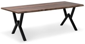 Τραπέζι Walter Megapap Mdf - μεταλλικό χρώμα καρυδί 200x100x75εκ.