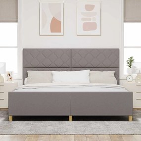 vidaXL Σκελετός Κρεβατιού με κεφαλάρι Taupe 200 x 200 cm ύφασμα
