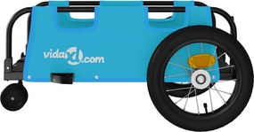 vidaXL Τρέιλερ Ποδηλάτου Μπλε Ύφασμα Oxford/Σίδηρος