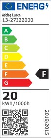 Λάμπα led Α65 Ε27 αχλάδι ισχύος 20W 230V 3000k θερμό λευκό φως δέσμης 220° 2000lm