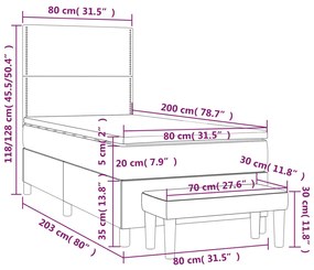 ΚΡΕΒΑΤΙ BOXSPRING ΜΕ ΣΤΡΩΜΑ ΑΝΟΙΧΤΟ ΓΚΡΙ 80X200 ΕΚ. ΥΦΑΣΜΑΤΙΝΟ 3137029