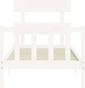 vidaXL Σκελετός Κρεβ. Χωρίς Στρώμα Λευκό 90x200 εκ Μασίφ Πεύκο