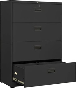 vidaXL Αρχειοθήκη Ανθρακί 90 x 46 x 134 εκ. από Ατσάλι