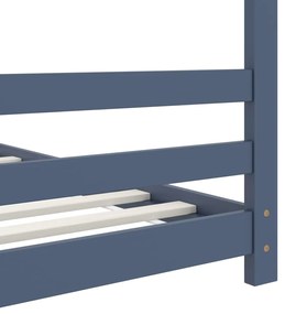 vidaXL Πλαίσιο Κρεβατιού Παιδικό Γκρι 70 x 140 εκ. Μασίφ Ξύλο Πεύκου