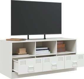 vidaXL Έπιπλο Τηλεόρασης Λευκό 99x39x44 εκ. από Ατσάλι
