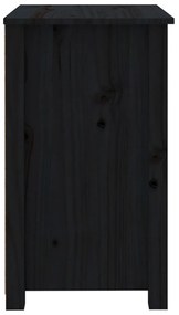 vidaXL Κομοδίνο Μαύρο 50 x 35 x 61,5 εκ. από Μασίφ Ξύλο Πεύκου