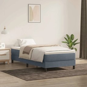 Box Spring Κρεβάτι χωρίς στρώμα Σκούρο γκρι 100x220 εκ. - Γκρι