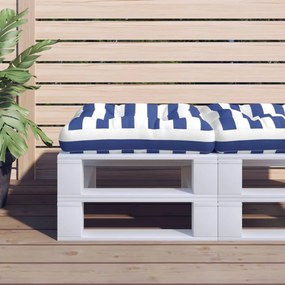 VidaXL Μαξιλάρι Παλέτας Μπλε & Λευκό Ριγέ 58x58x10 εκ. Ύφασμα Oxford