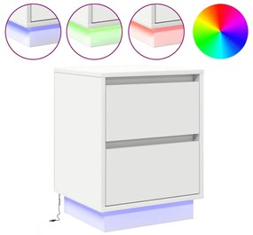 vidaXL Κομοδίνο με 2 pcs Λευκό 39 x 34.5 x 50 εκ. Επεξεργασμένο ξύλο