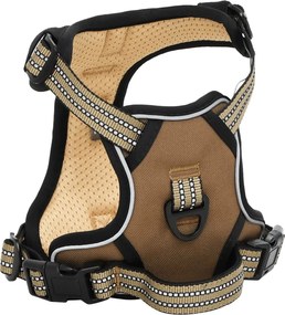 vidaXL Λουρί Σκύλου με Οδηγό και Κολάρο Ρυθμιζόμενο Καφέ L