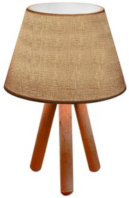 Φωτιστικό επιτραπέζιο Lander Megapap ύφασμα Pvc/ξύλο χρώμα μπεζ άμμου/καφέ 22x17x32εκ.