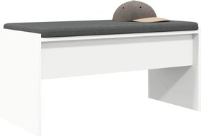 vidaXL Παγκάκι Χαλωρίου με μαξιλάρι Λευκό 83 x 38 x 40 εκ