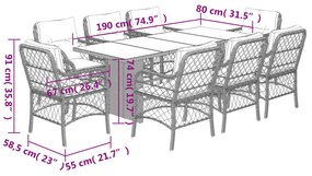 ΣΕΤ ΤΡΑΠΕΖΑΡΙΑΣ ΚΗΠΟΥ 9 ΤΕΜ. ΜΠΕΖ ΣΥΝΘΕΤΙΚΟ ΡΑΤΑΝ ΜΕ ΜΑΞΙΛΑΡΙΑ 3212063