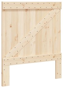 vidaXL Πλαίσιο Κρεβατιού με Κεφαλάρι Γκρι 90x200 εκ. Μασίφ Ξύλο Πεύκου