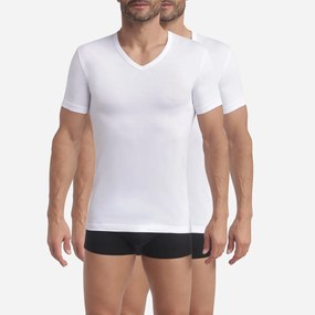 Σετ 2 T-shirts μονόχρωμων με λαιμό σε V