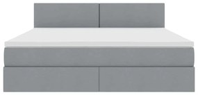 vidaXL Κρεβάτι με αποθηκευτικό χώρο και LED Ανοιχτό γκρι 160 x 200 cm