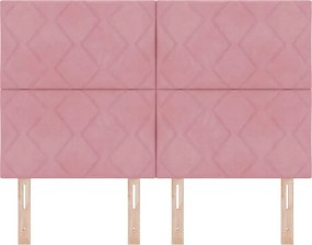 vidaXL LED κεφαλάρι Ροζ 160 cm Βελούδο