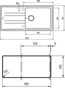 Νεροχύτη με Ένα Κύπελλο Teka Stone 60 L-TG 1C 1E