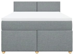 ΚΡΕΒΑΤΙ BOXSPRING ΜΕ ΣΤΡΩΜΑ ΑΝΟΙΧΤΟ ΓΚΡΙ 140X190 ΕΚ. ΥΦΑΣΜΑΤΙΝΟ 3288968