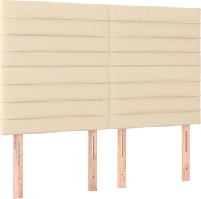 vidaXL Κεφαλάρι Κρεμ 144x5x118/128 εκ. Ύφασμα