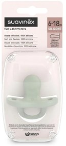 Suavinex Πιπίλα Φυσιολογική SX PRO Smoothie Όλο Σιλικόνη 6-18μ Green 1τμχ