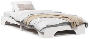 vidaXL Σκελετός Κρεβατιού Λευκό 75 x 190 cm Μασίφ ξύλο πεύκου