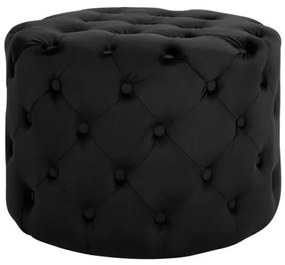 ΣΚΑΜΠΟ KASSIE ΜΑΥΡΟ ΒΕΛΟΥΔΟ ΤΥΠΟΥ CHESTERFIELD HM8406.04 Φ60x43Υ εκ.